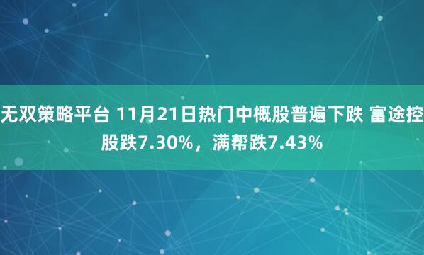 无双策略平台 11月21日热门中概股普遍下跌 富途控股跌7.30%，满帮跌7.43%