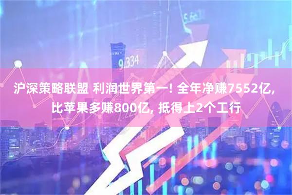 沪深策略联盟 利润世界第一! 全年净赚7552亿, 比苹果多赚800亿, 抵得上2个工行